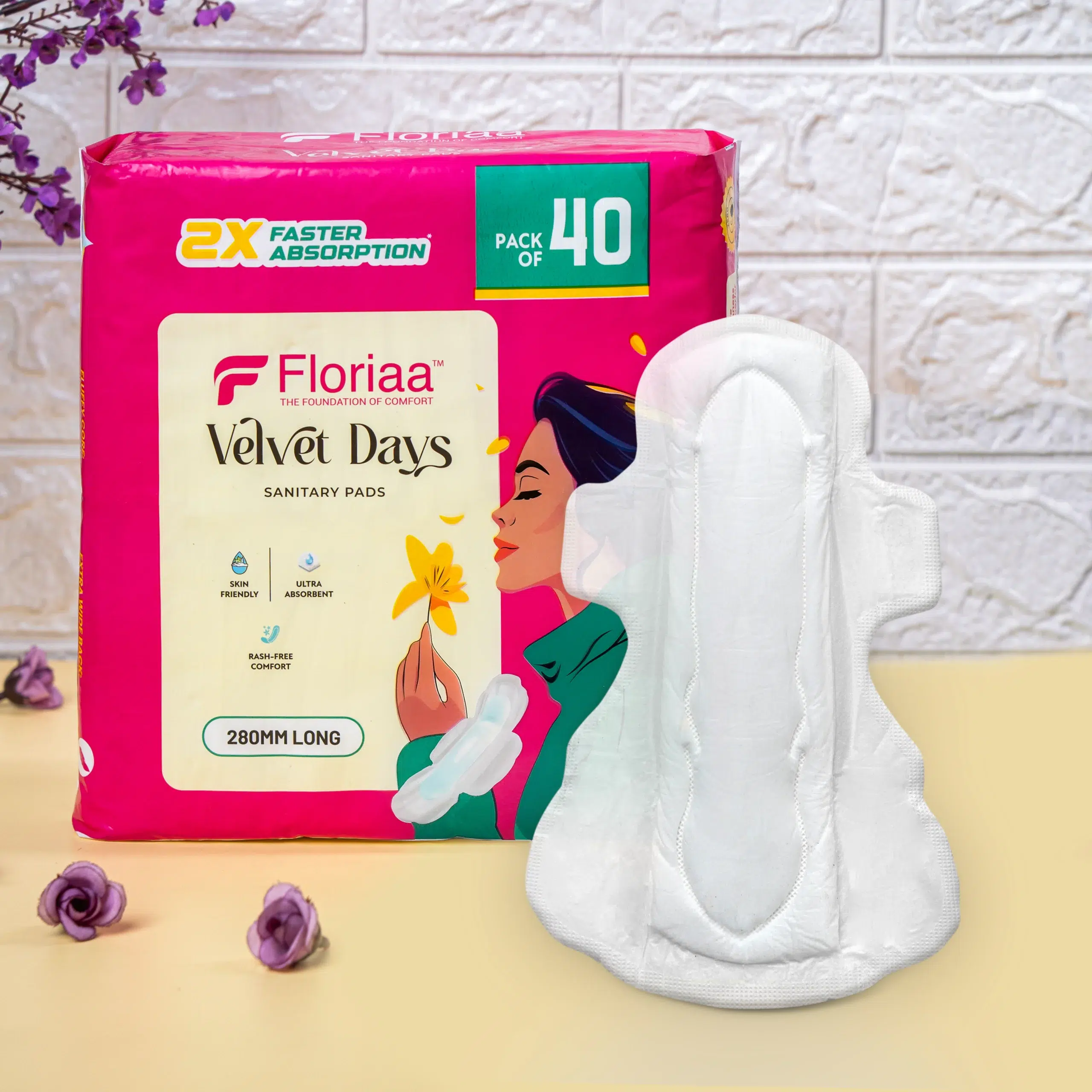Floriaa organic cotton sanitary pads packaging