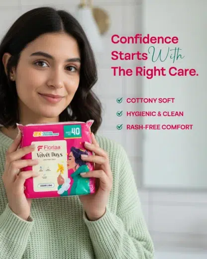 Soft breathable top layer of Floriaa sanitary pads