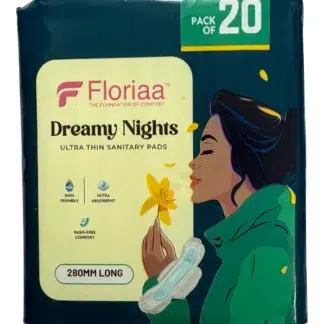 Floriaa Dreamy Nights Ultra Thin Trifold Sanitary Pads – XL Size (280 mm) | Pack of 20