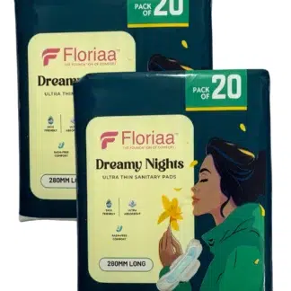 Floriaa Velvet Days + Dreamy Nights Sanitary Pads Combo – XL Size (280 mm) | Pack of 60 (40 Day + 20 Night)