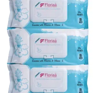 Floriaa Baby Wet Wipes | Aloe Vera & Vitamin E | Alcohol Free | Soft & Thick | Combo Pack of 3 (80 Sheets Each)
