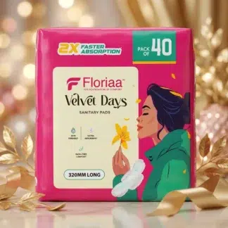 Floriaa Velvet Days Trifold Sanitary Pads – XXL Size (320 mm) | Pack of 40
